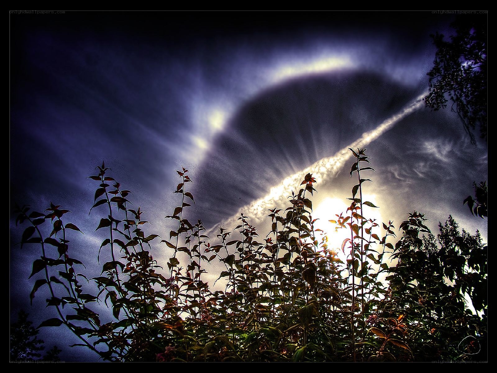 Sunlight through storm clouds
