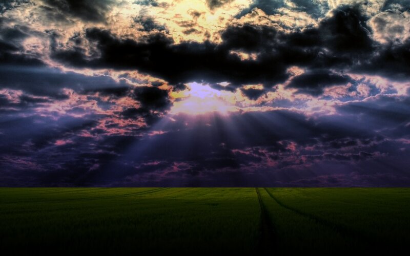 Sunlight through storm clouds