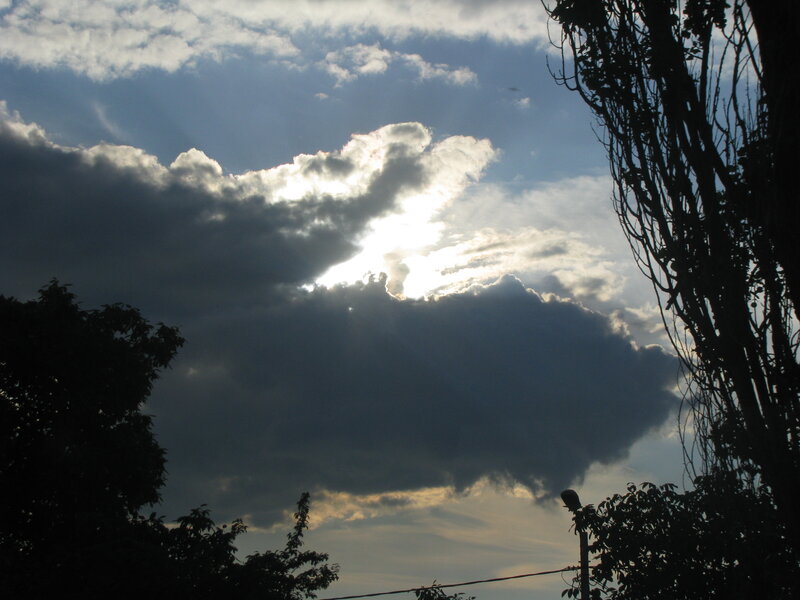 Sunlight through storm clouds