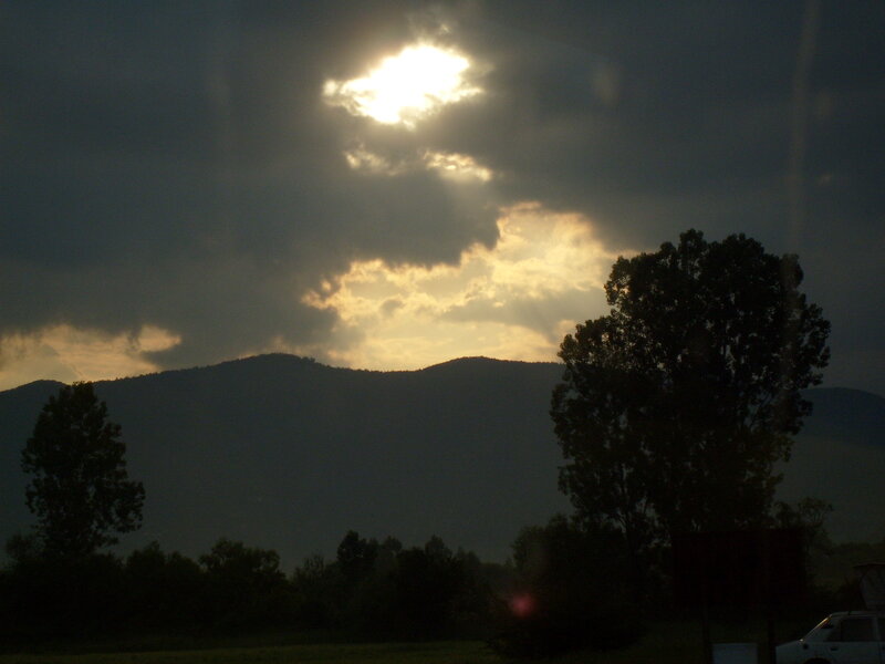 Sunlight through storm clouds
