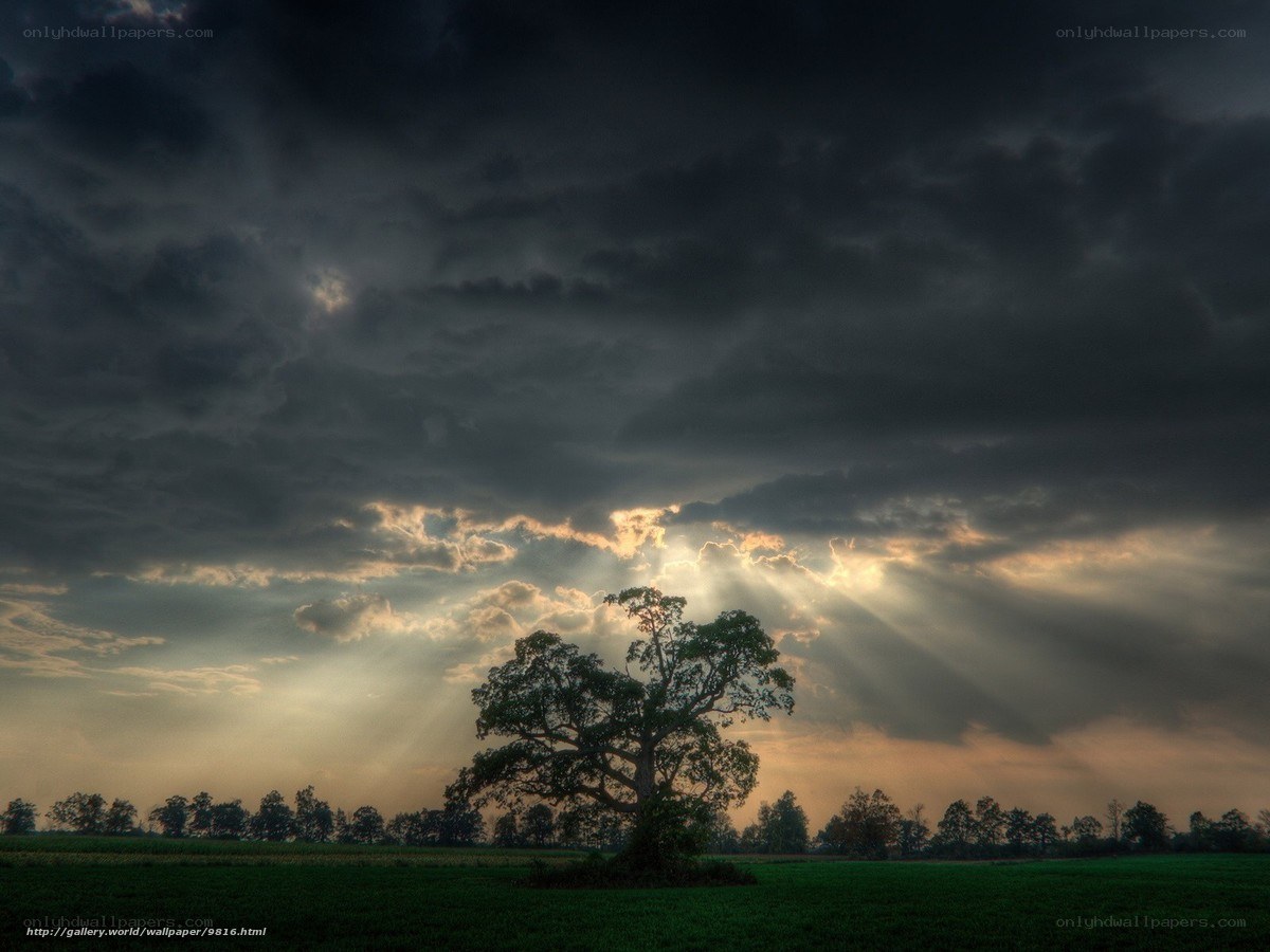 Sunlight through storm clouds