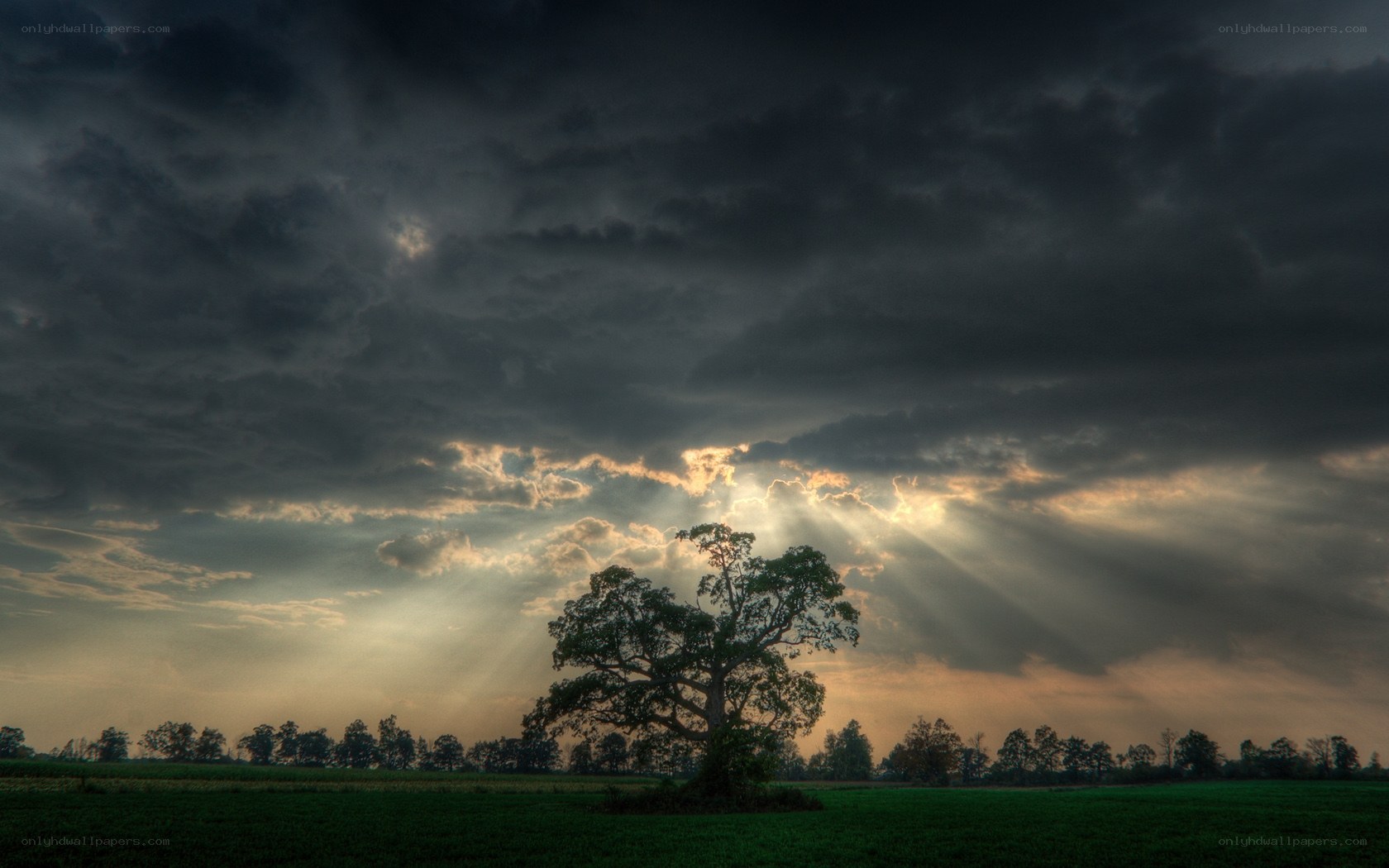 Sunlight through storm clouds