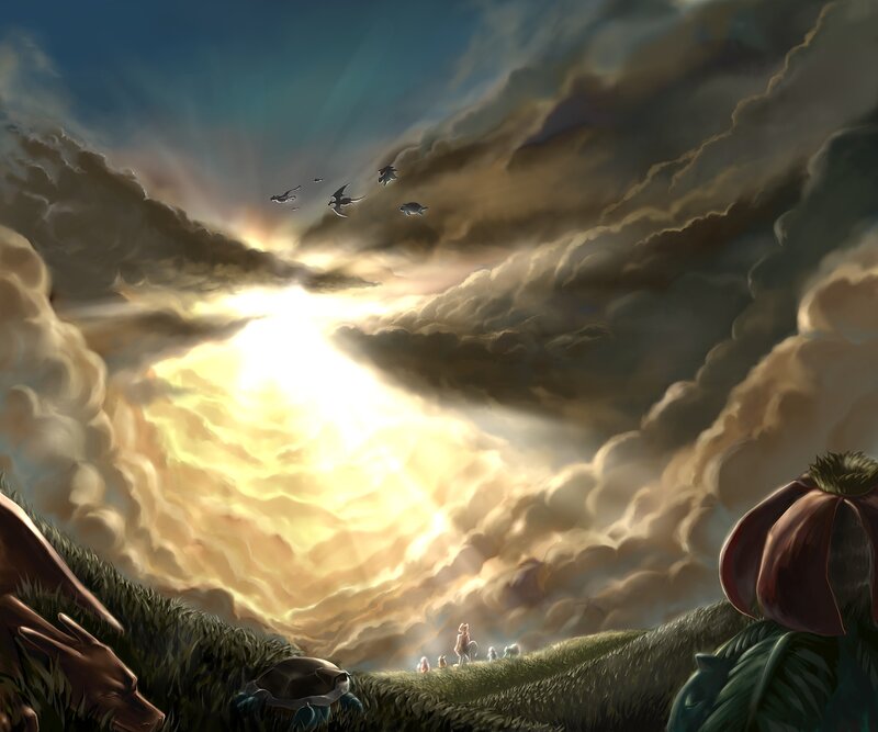 Sunlight through storm clouds