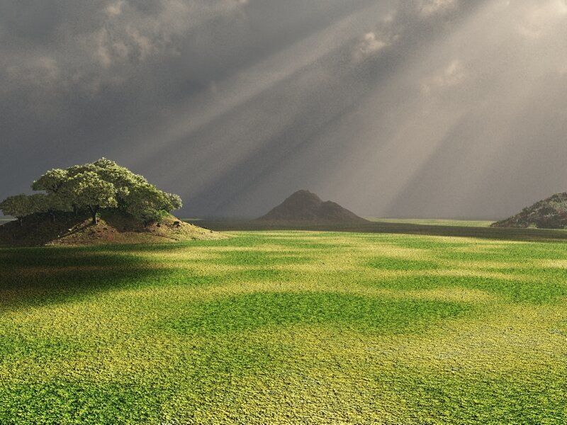 Sunlight through storm clouds
