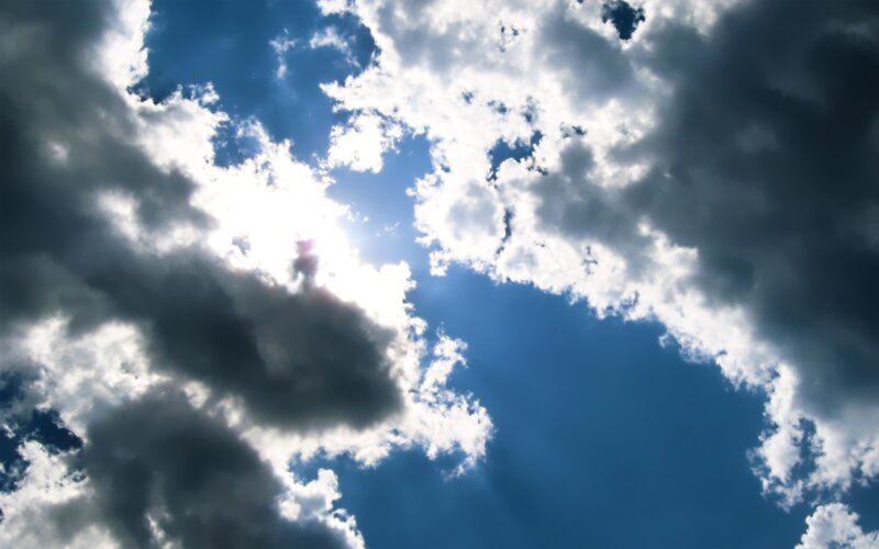 Sunlight through storm clouds