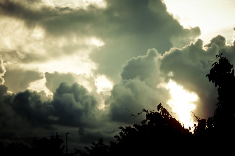 Sunlight through storm clouds
