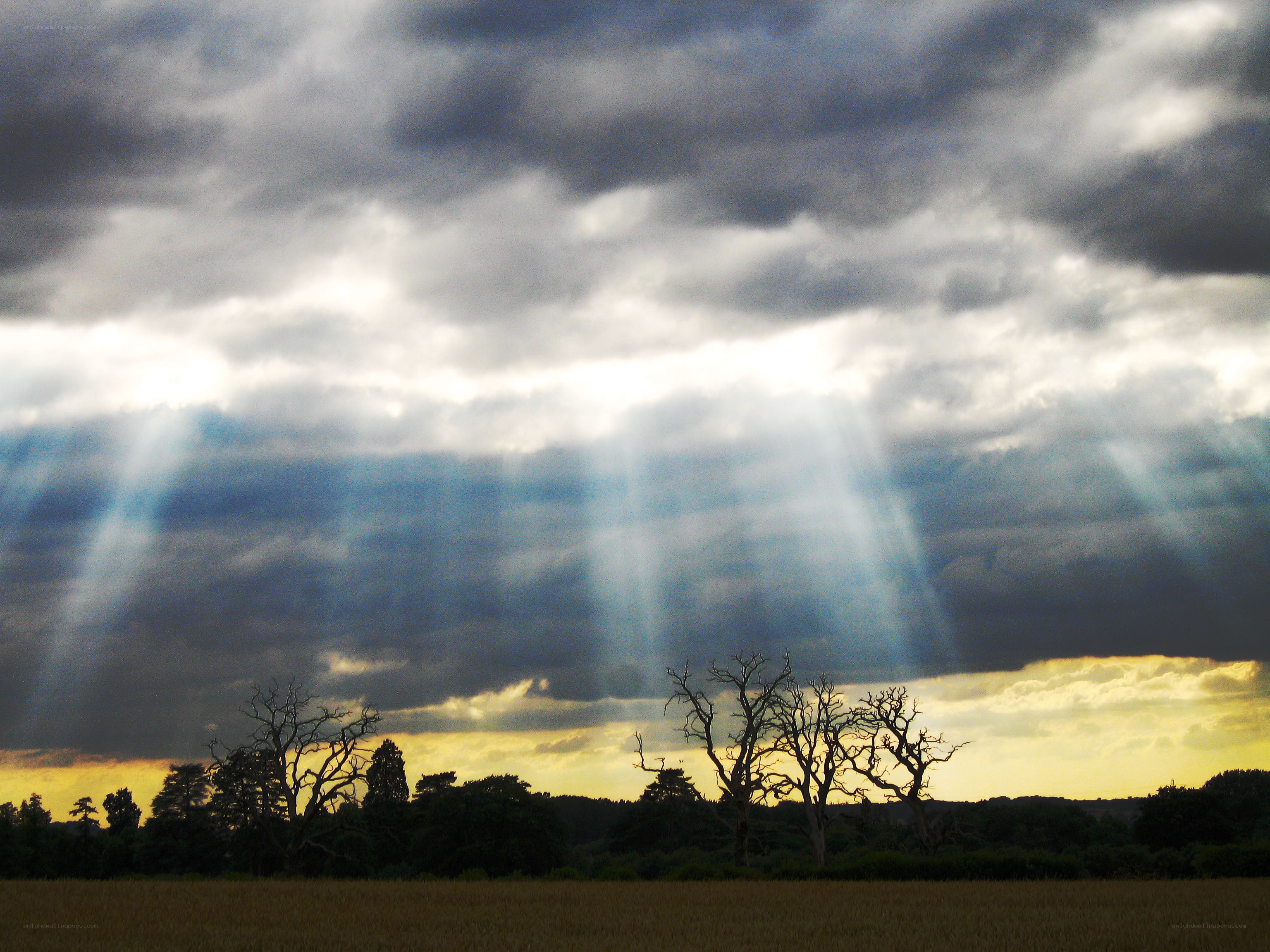 Sunlight through storm clouds