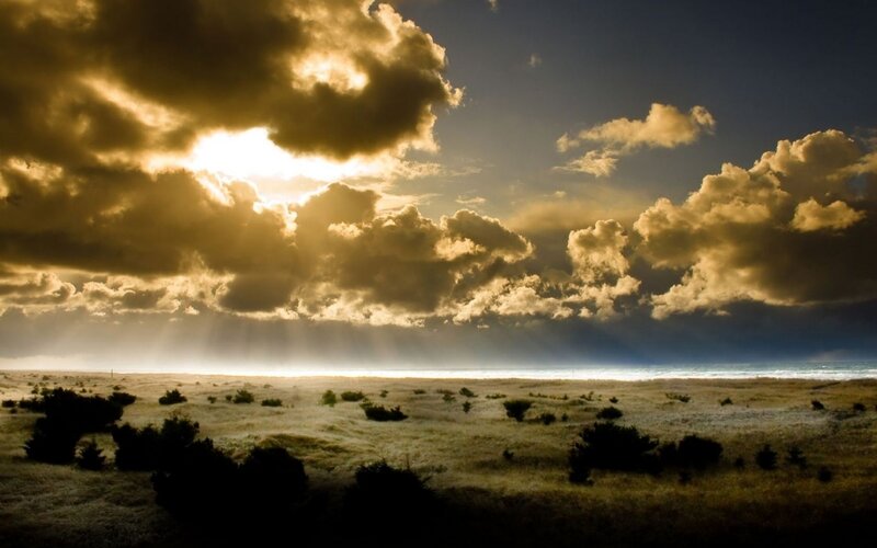 Sunlight through storm clouds