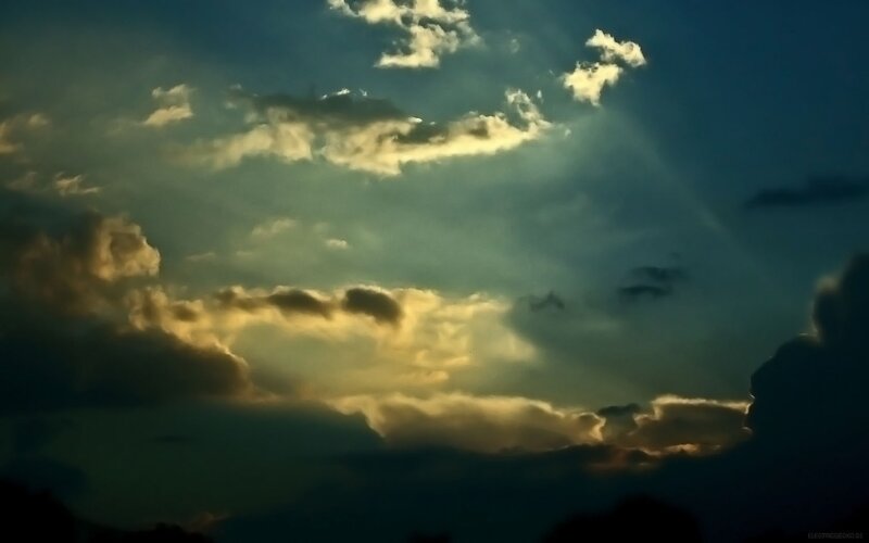 Sunlight through storm clouds