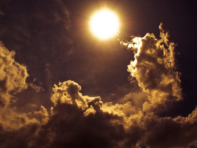 Sunlight through storm clouds