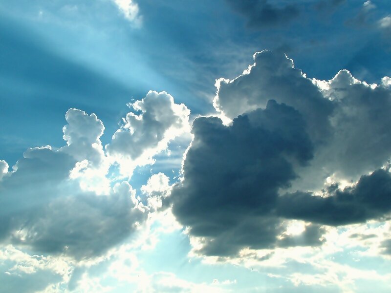 Sunlight through storm clouds