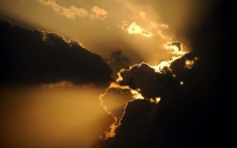 Sunlight through storm clouds