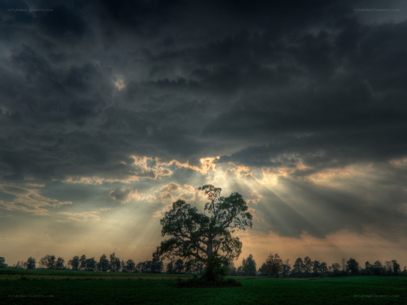 Sunlight through storm clouds