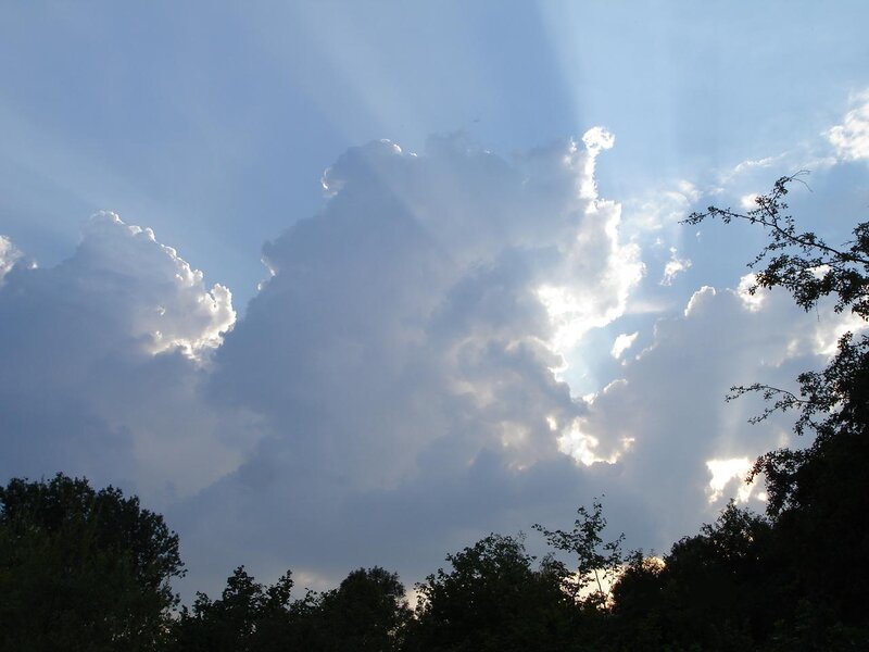 Sunlight through storm clouds