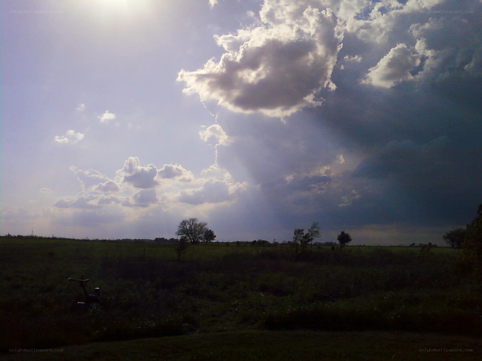 Sunlight through storm clouds