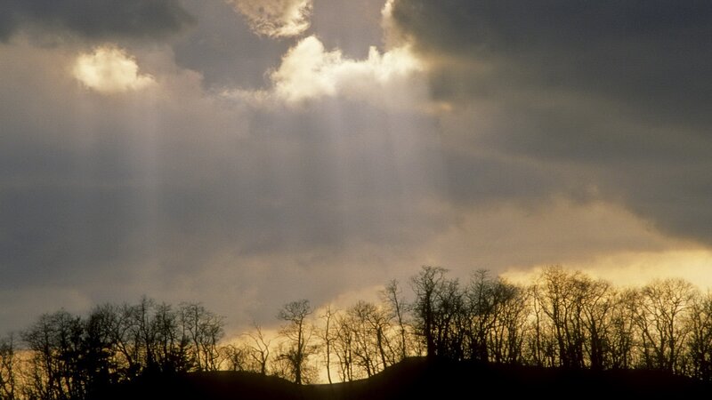 Sunlight through storm clouds