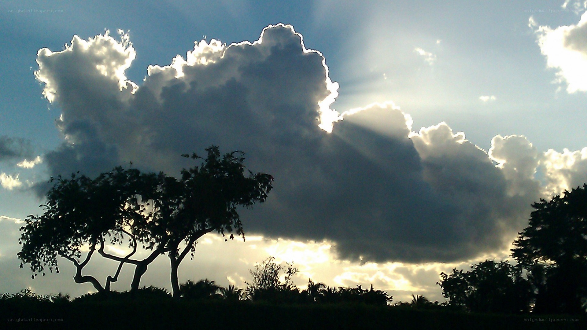 Sunlight through storm clouds