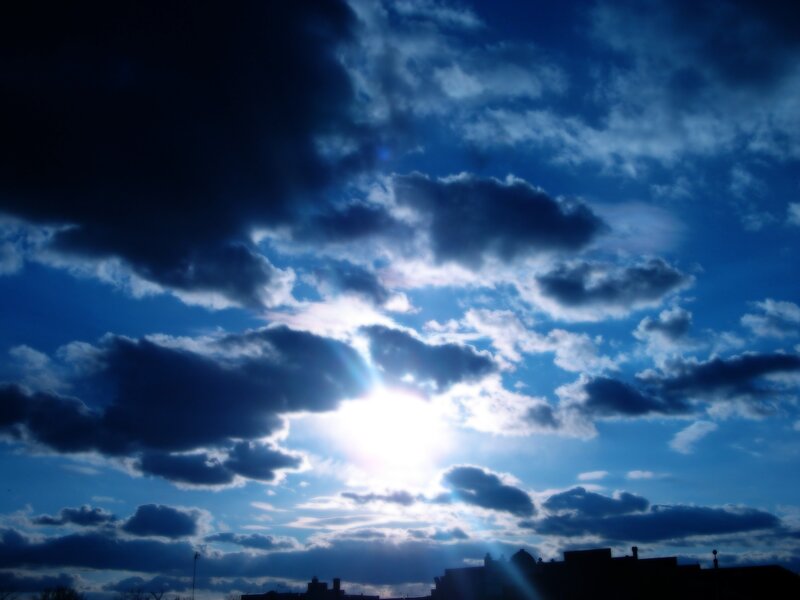 Sunlight through storm clouds