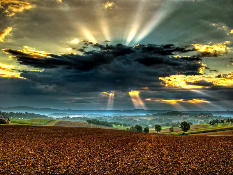 Sunlight Through Storm Clouds — Brown