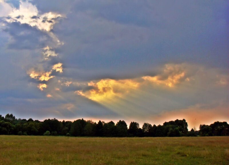 Sunlight Through Storm Clouds — Yellow