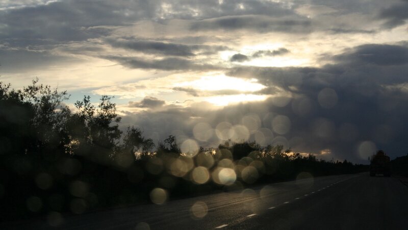 Sunlight through stormy clouds