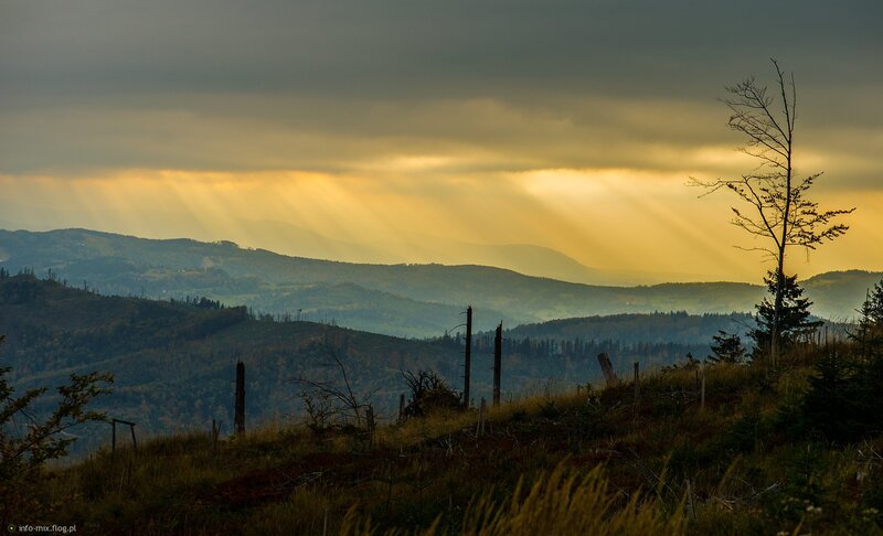 Sunlight through stormy clouds