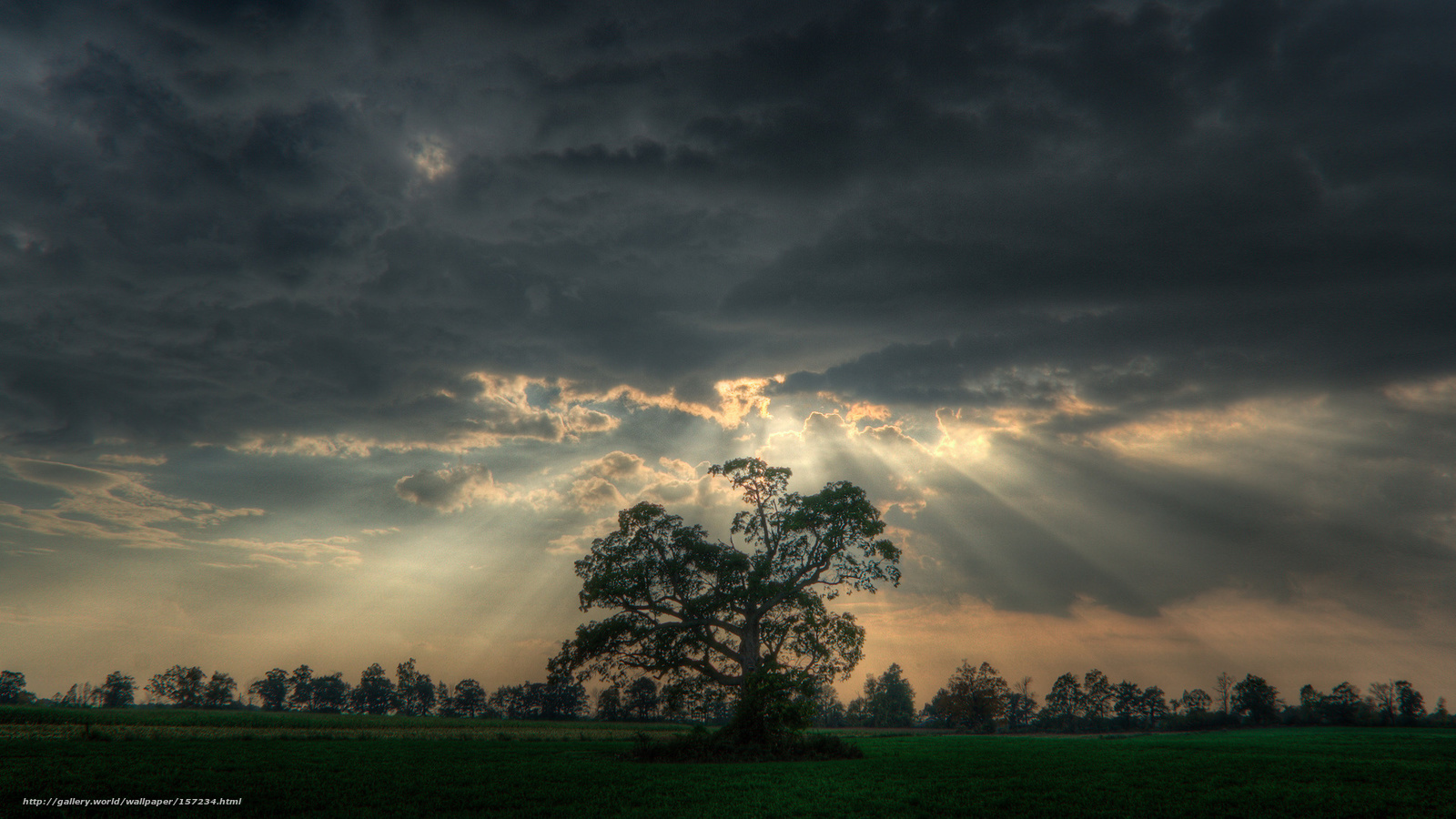Sunlight through stormy clouds