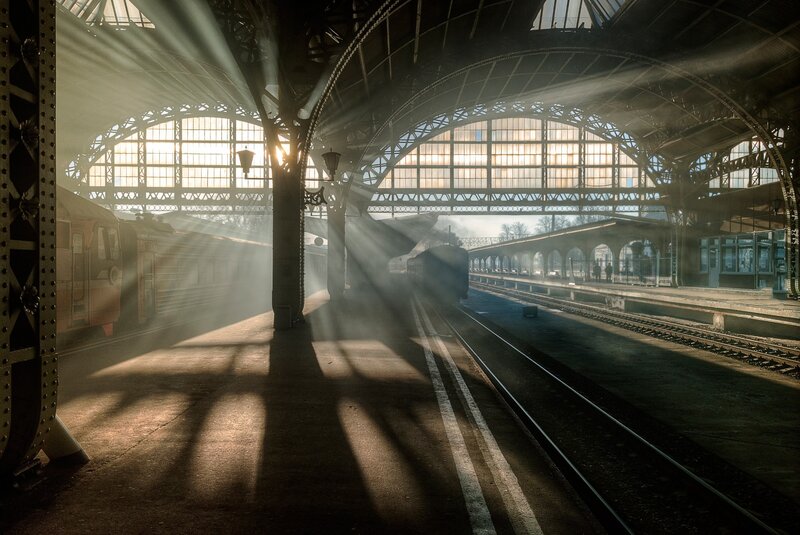 Sunlight Through Train Station