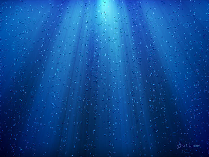 sunlight through underwater bubbles