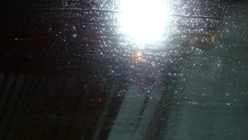 Sunlight through wet glass