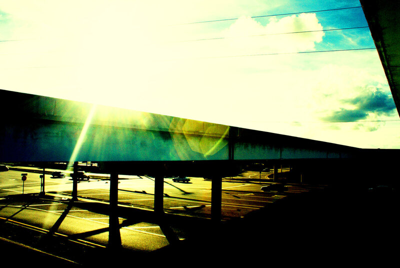 Sunlight under a highway overpass