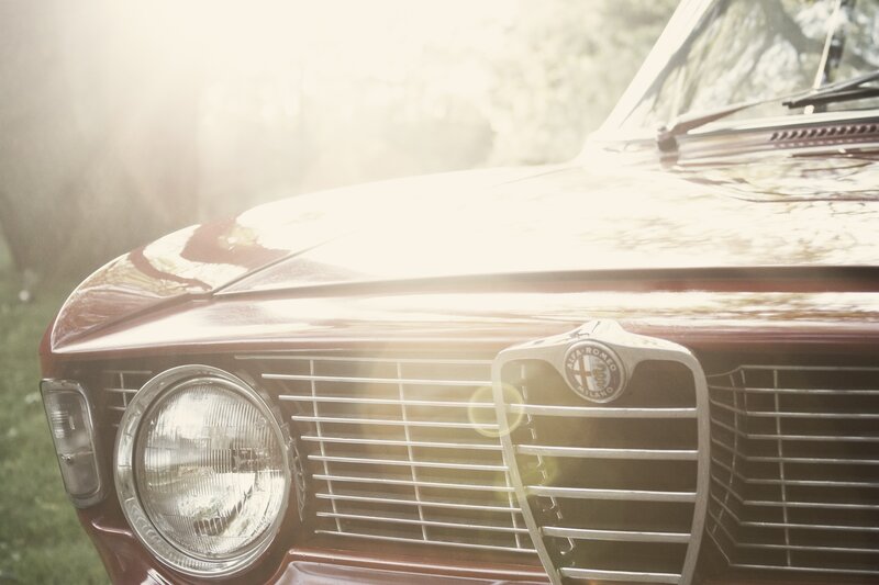 Sunlit Alfa Romeo front view