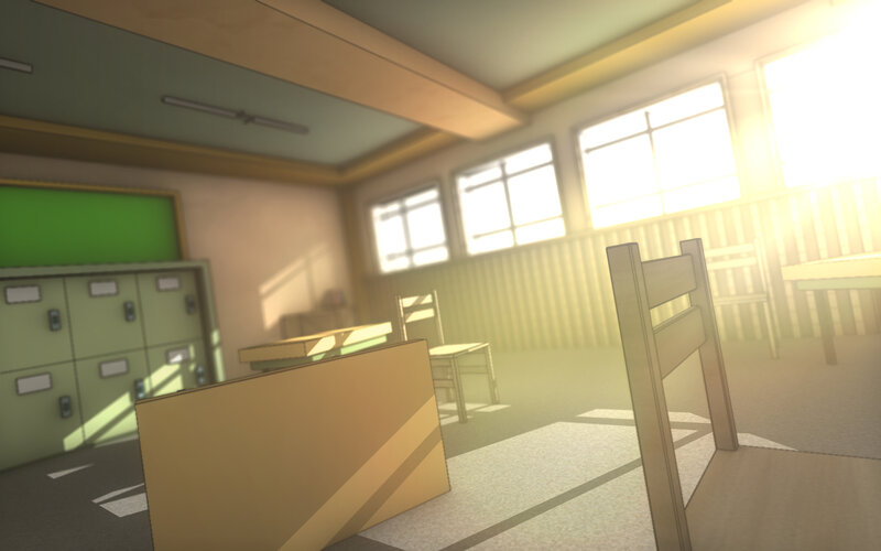 Sunlit classroom interior
