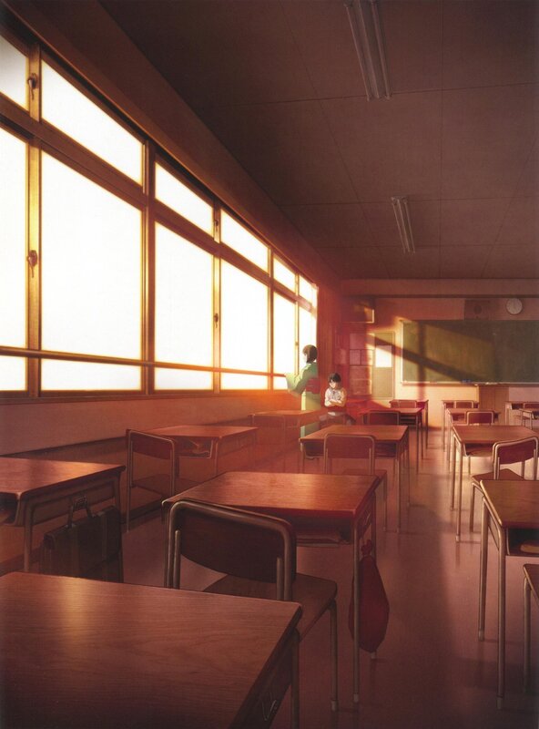 Sunlit classroom with students
