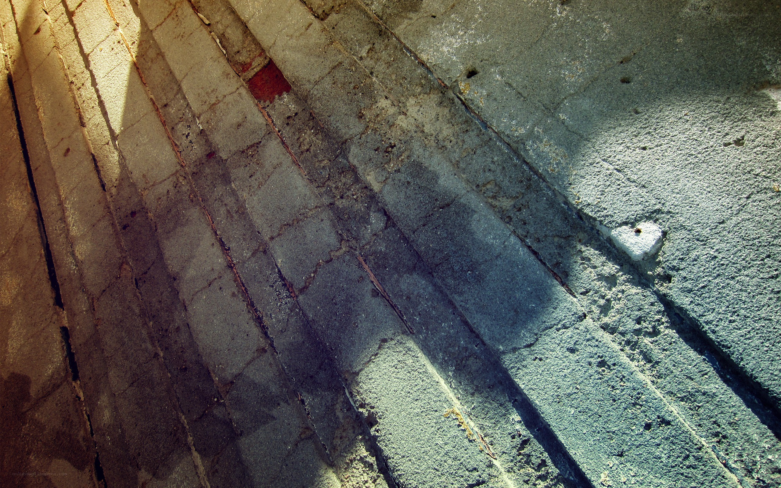 Sunlit concrete steps