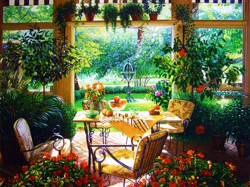 Sunlit Conservatory Table