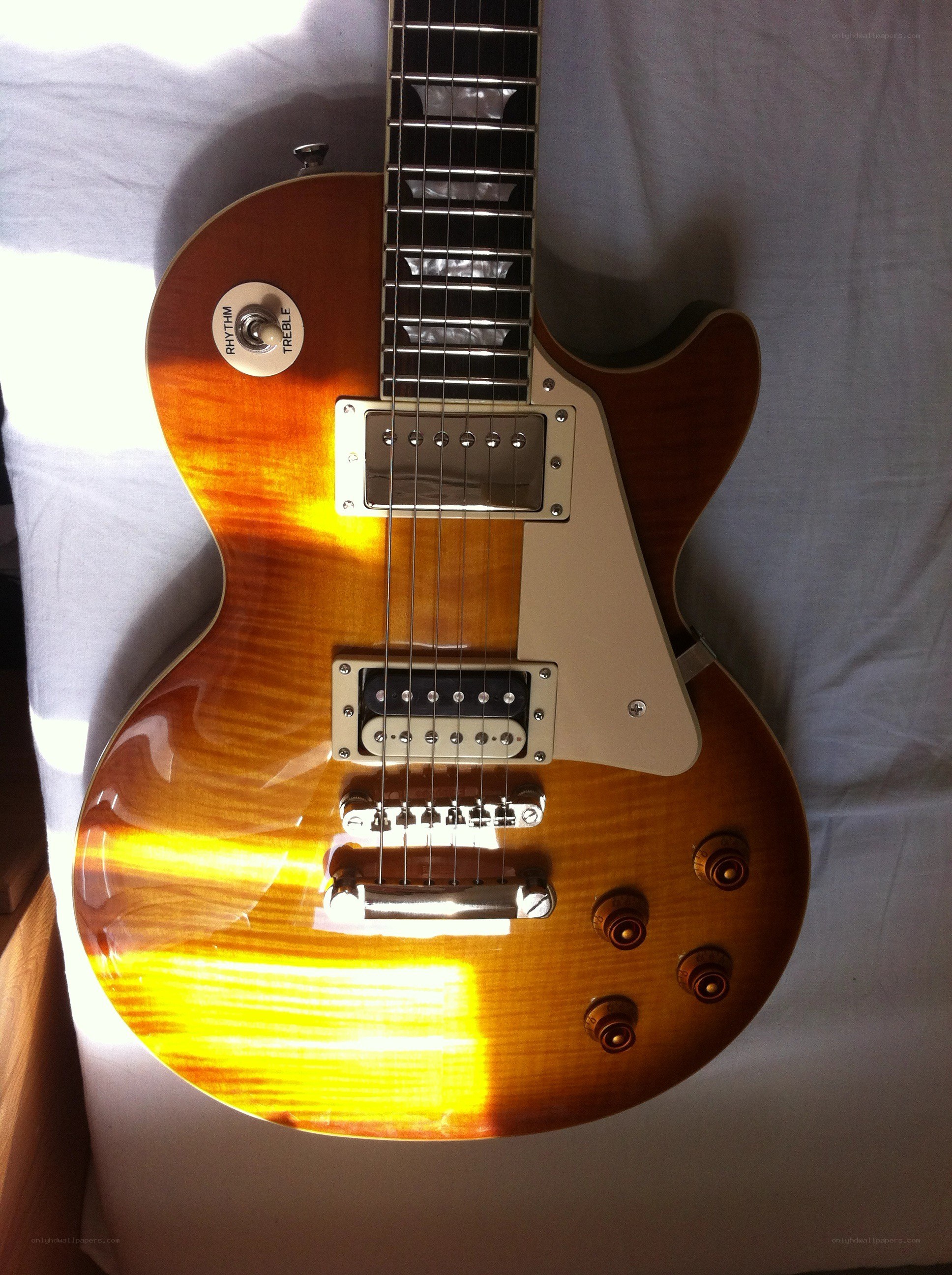 sunlit electric guitar