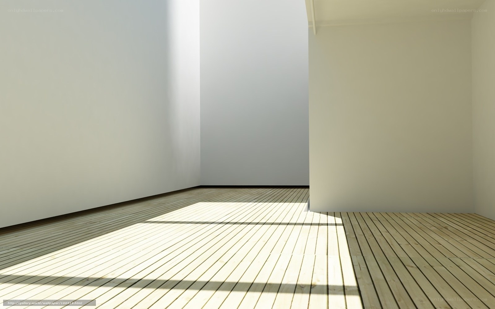 Sunlit empty room