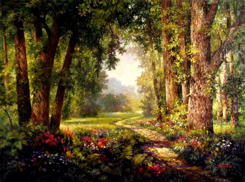 Sunlit Forest Path