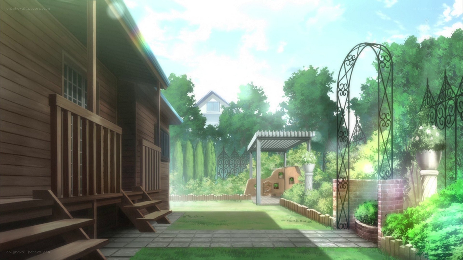 Sunlit garden path