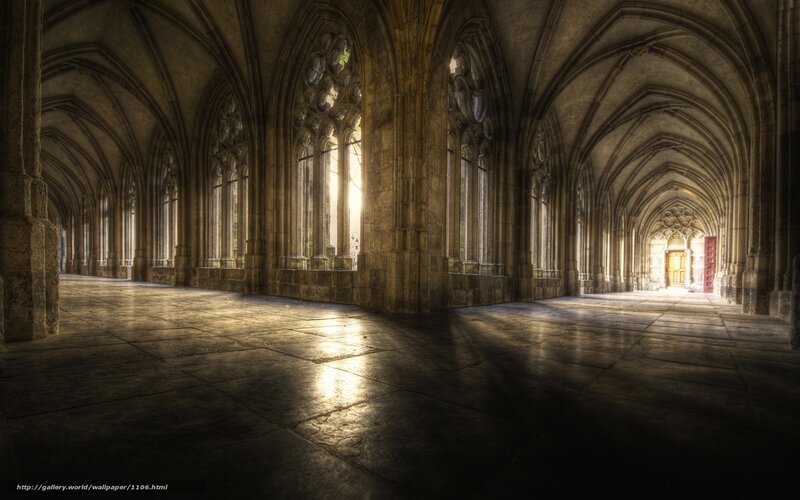 Sunlit Gothic Corridor