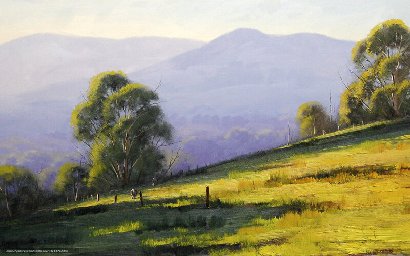 Sunlit Hillside Landscape
