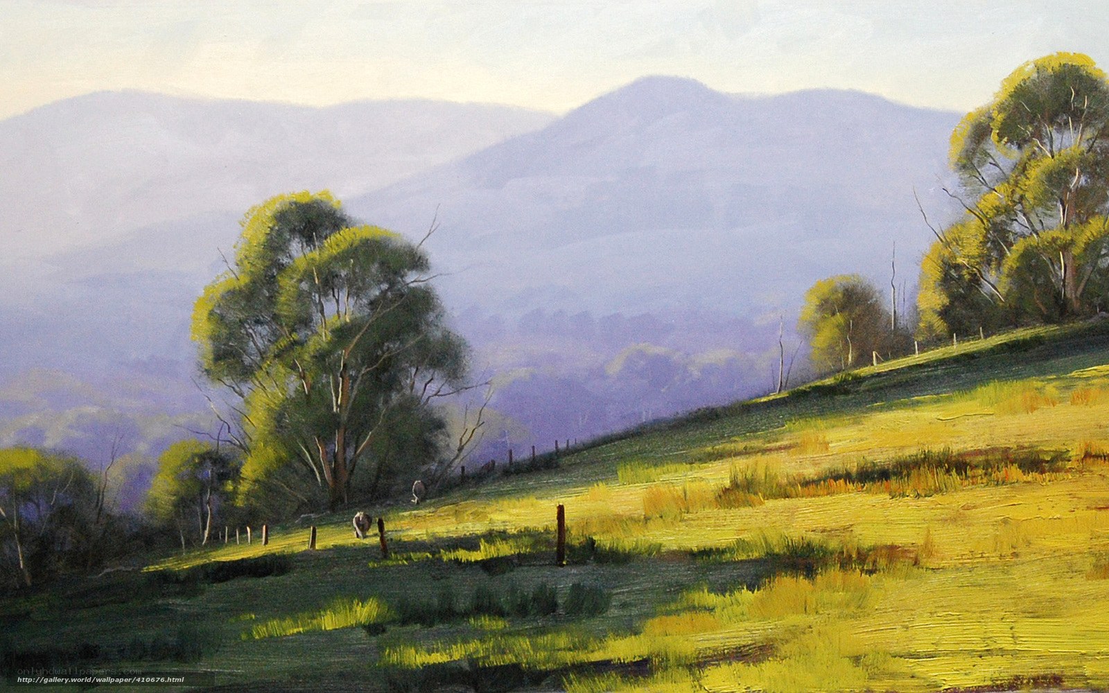 Sunlit Hillside Landscape