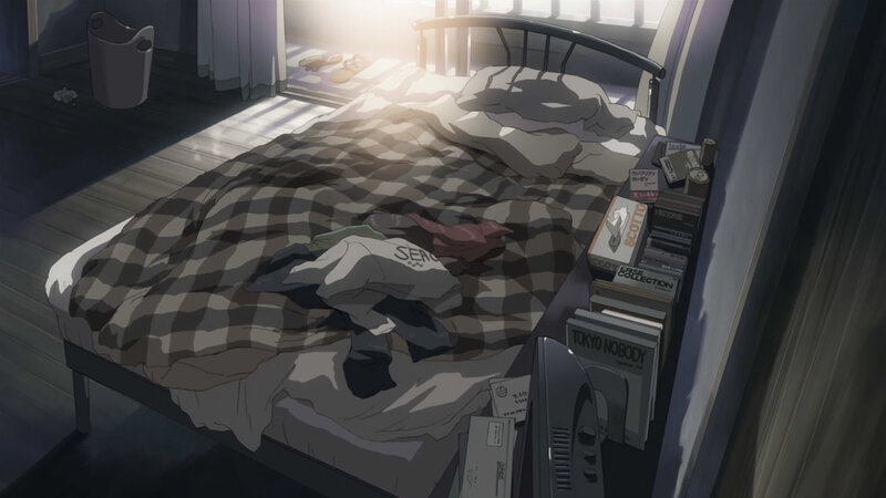Sunlit messy bedroom