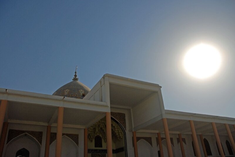 Sunlit mosque dome