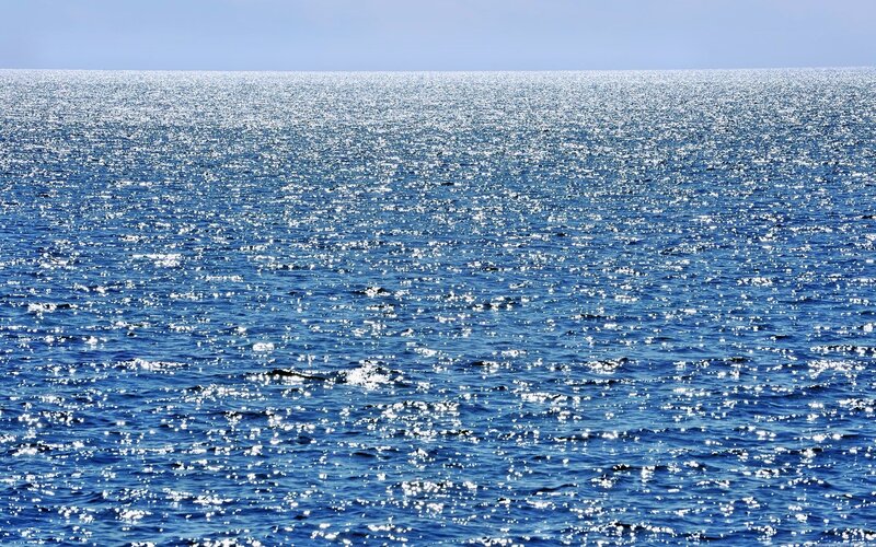 Sunlit ocean surface