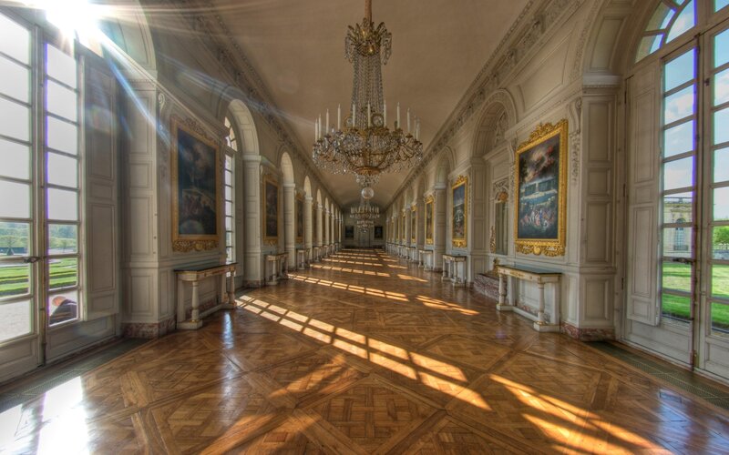 Sunlit palace gallery