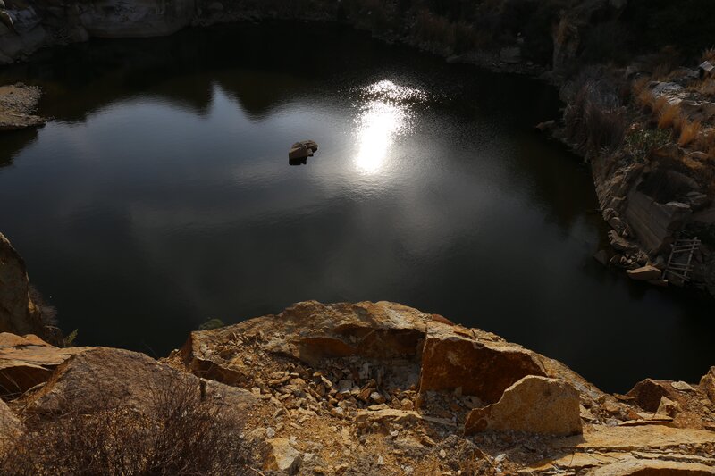 Sunlit Pond in Quarry