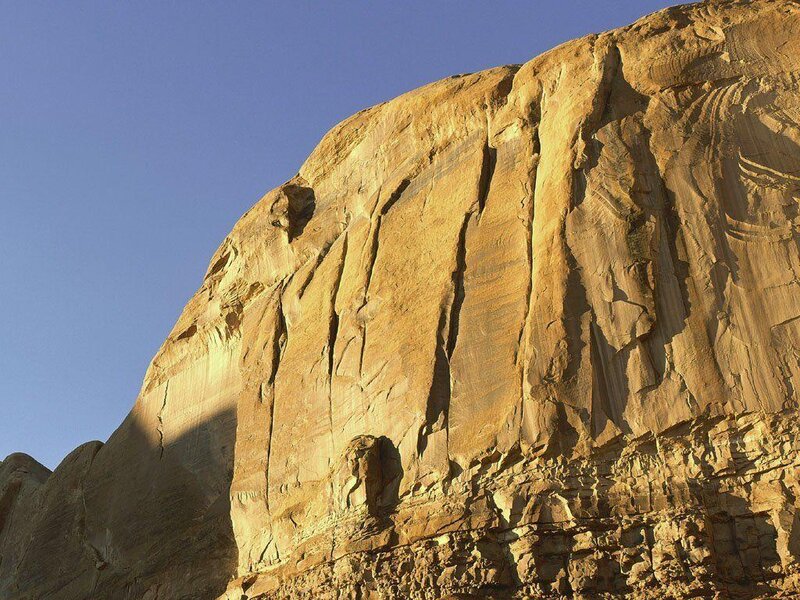 Sunlit rock formation