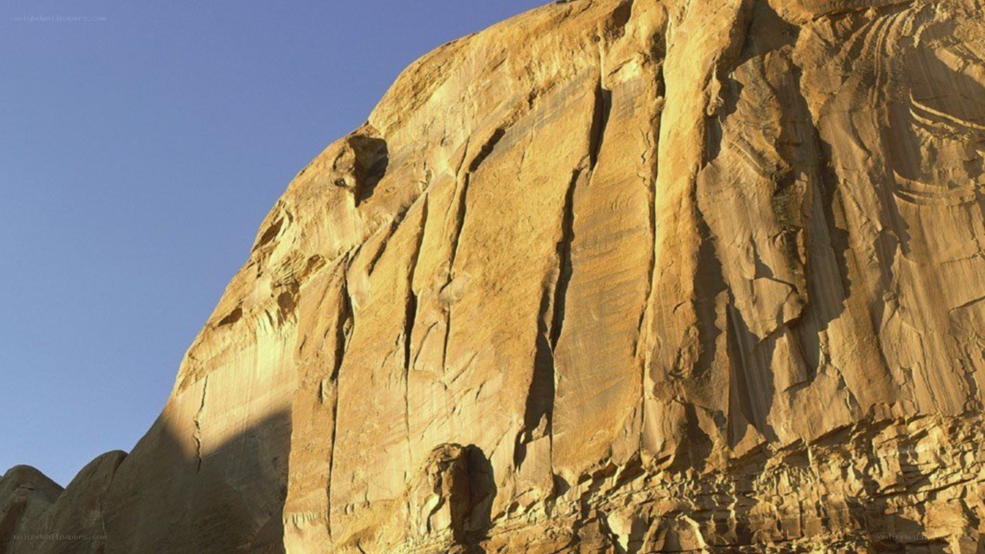 Sunlit rock formation